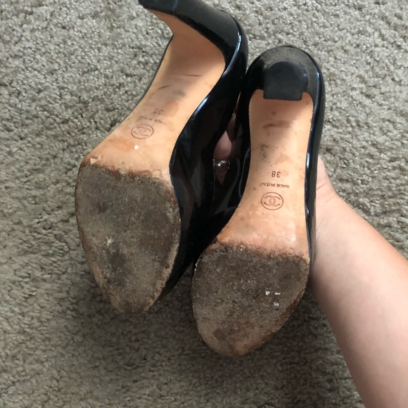 Chanel Black Patent Leather Pumps - Picture 6 of 8